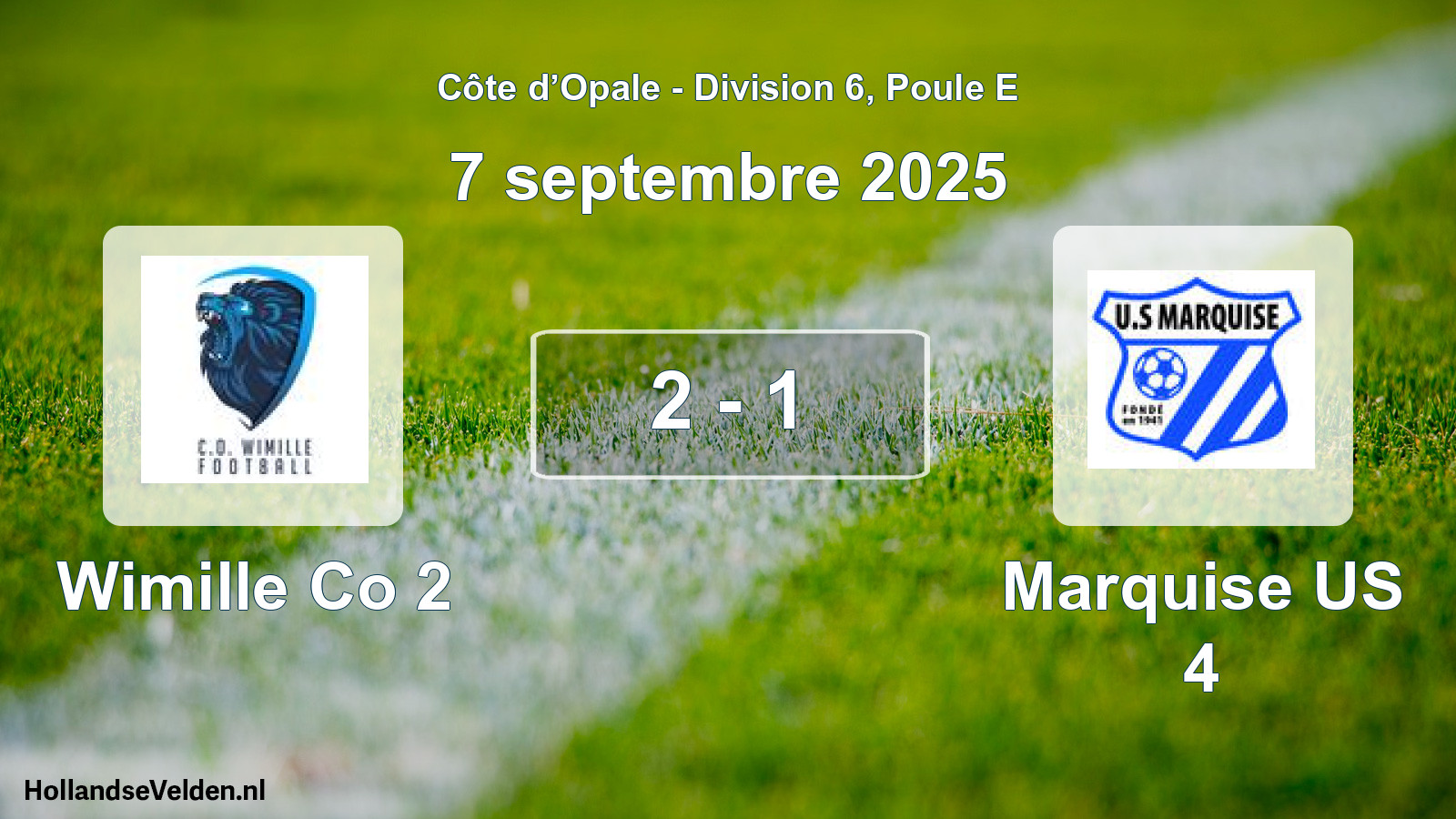 Match joué: Wimille Co 2 - Marquise US 4 2 - 1 (7 septembre 2025)