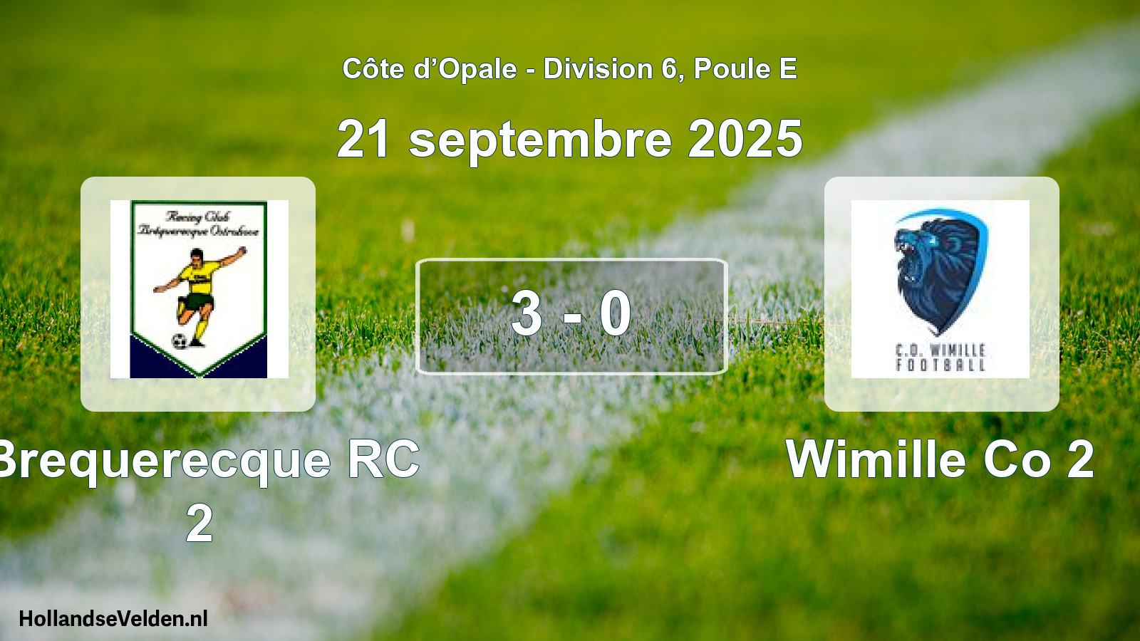 Match joué: Brequerecque RC 2 - Wimille Co 2 3 - 0 (21 septembre 2025)