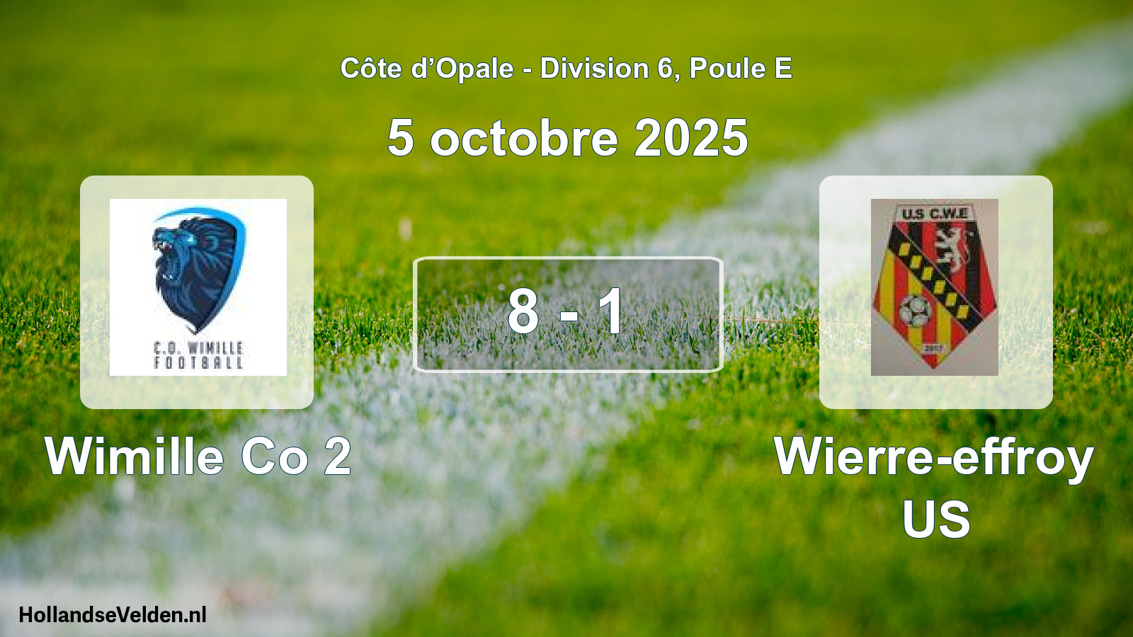 Match joué: Wimille Co 2 - Wierre-effroy US 8 - 1 (5 octobre 2025)