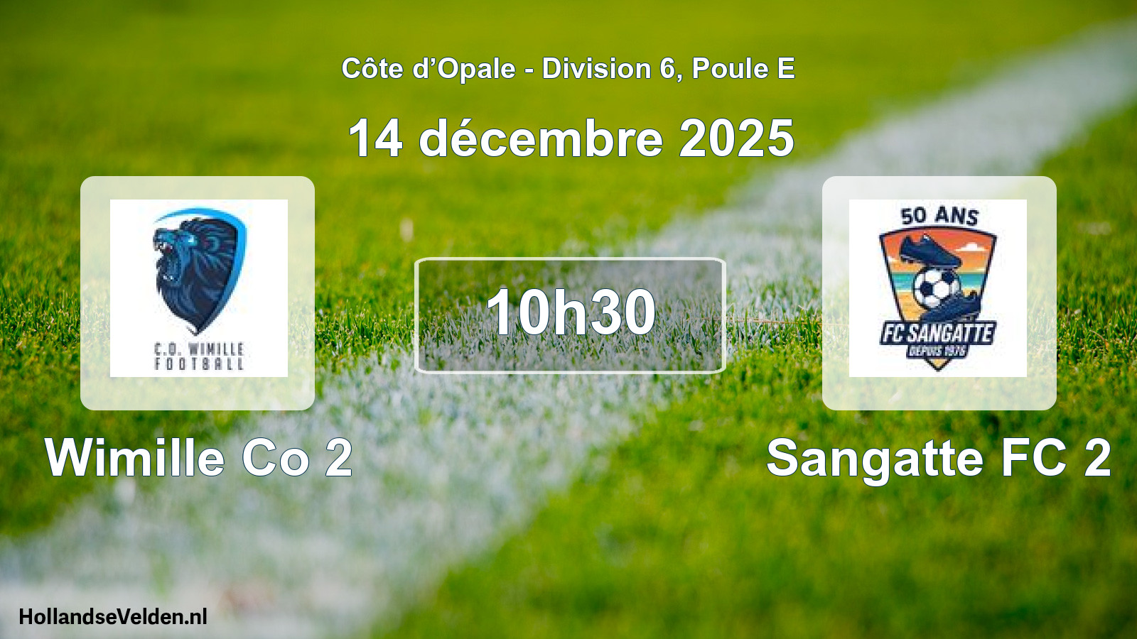 Geplande wedstrijd: Wimille Co 2 - Sangatte FC 2 (14 december 2025)