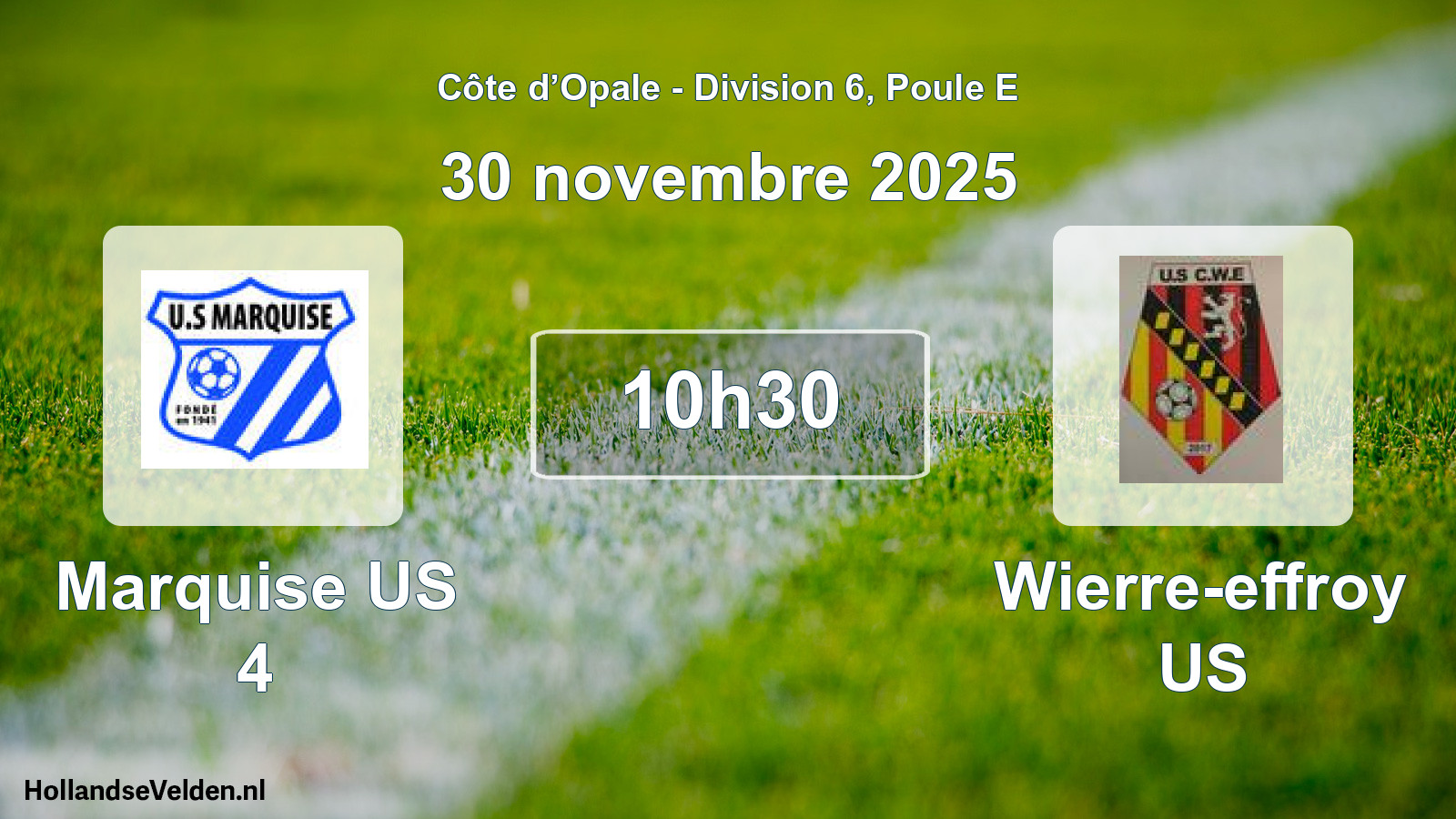 Match programmé: Marquise US 4 - Wierre-effroy US (30 novembre 2025)