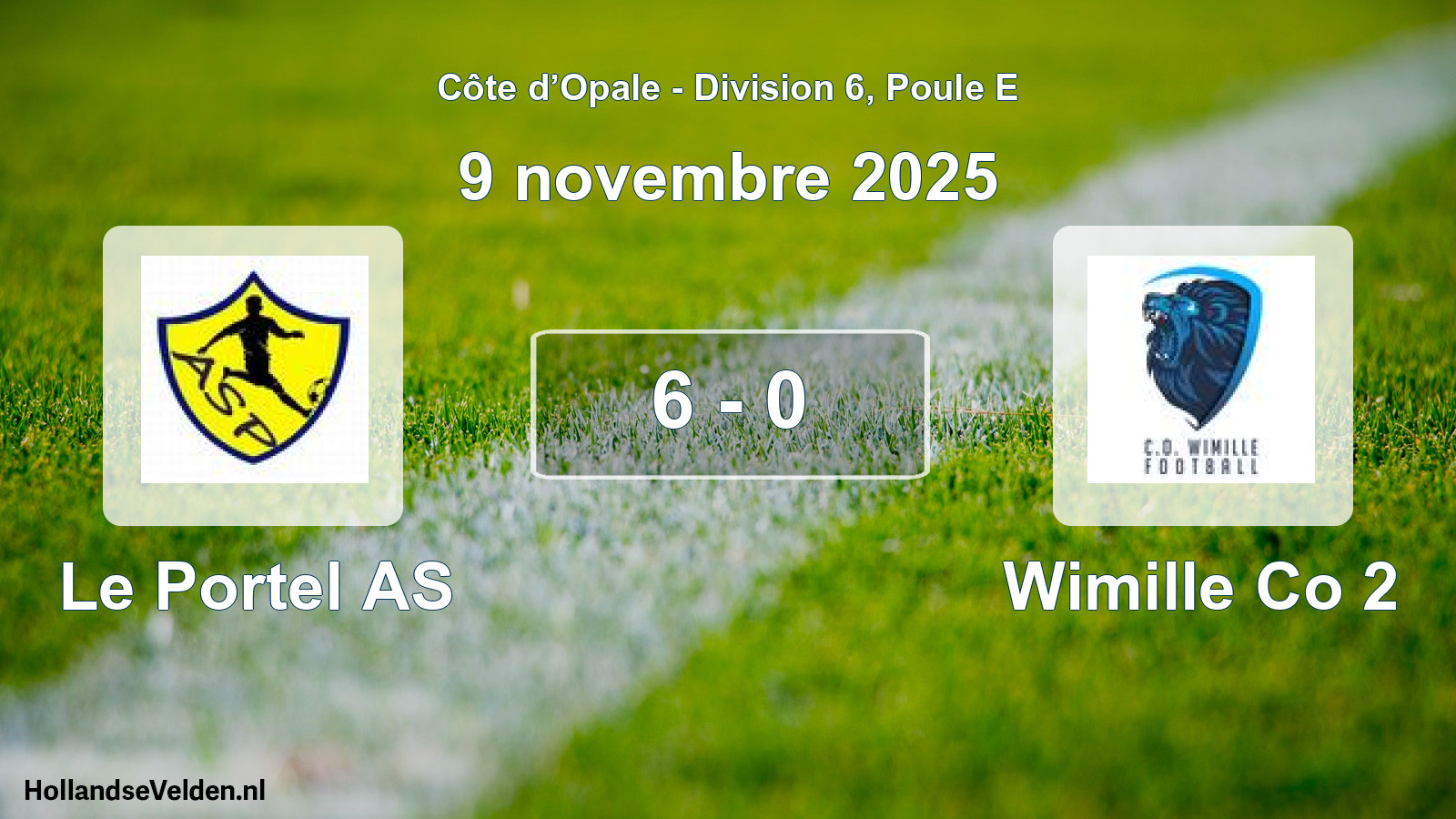 Match joué: Le Portel AS - Wimille Co 2 6 - 0 (9 novembre 2025)