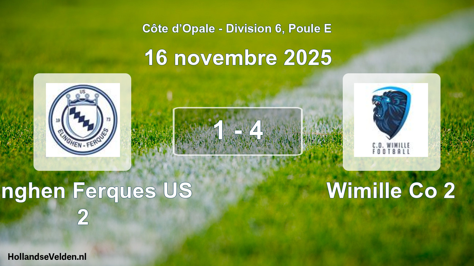 Total number of matches played: Elinghen Ferques US 2 - Wimille Co 2 1 - 4 (16 November 2025)