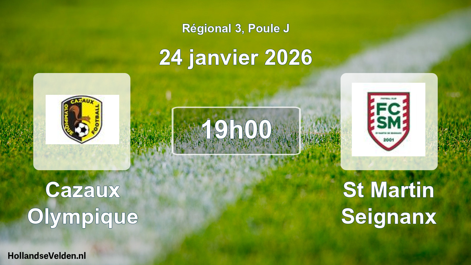 Geplande wedstrijd: Cazaux Olympique - St Martin Seignanx (24 januari 2026)