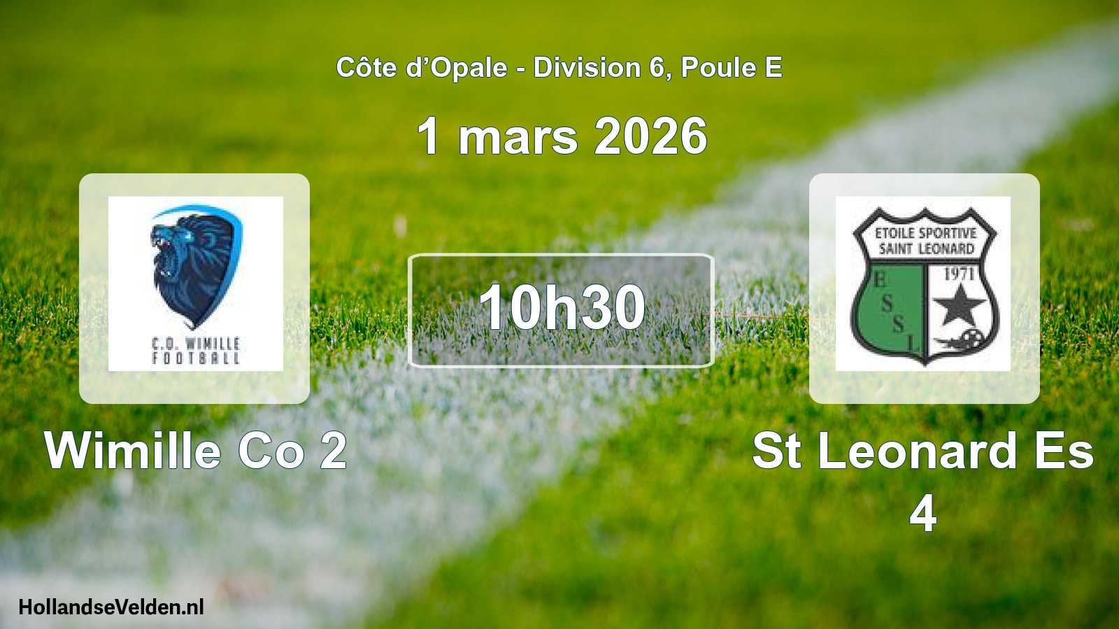 Match programmé: Wimille Co 2 - St Leonard Es 4 (1 mars 2026)