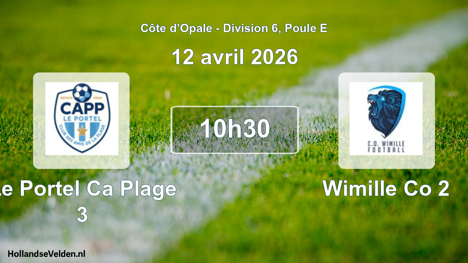 Scheduled Match: Le Portel Ca Plage 3 - Wimille Co 2 (12 April 2026)
