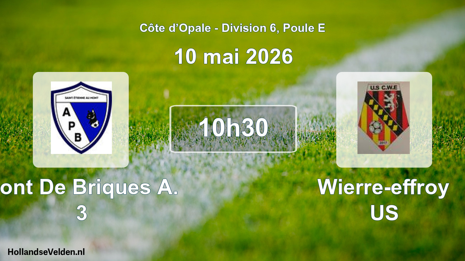 Scheduled Match: Pont De Briques A. 3 - Wierre-effroy US (10 May 2026)