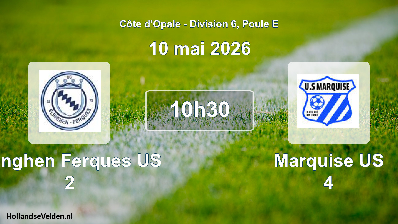 Match programmé: Elinghen Ferques US 2 - Marquise US 4 (10 mai 2026)