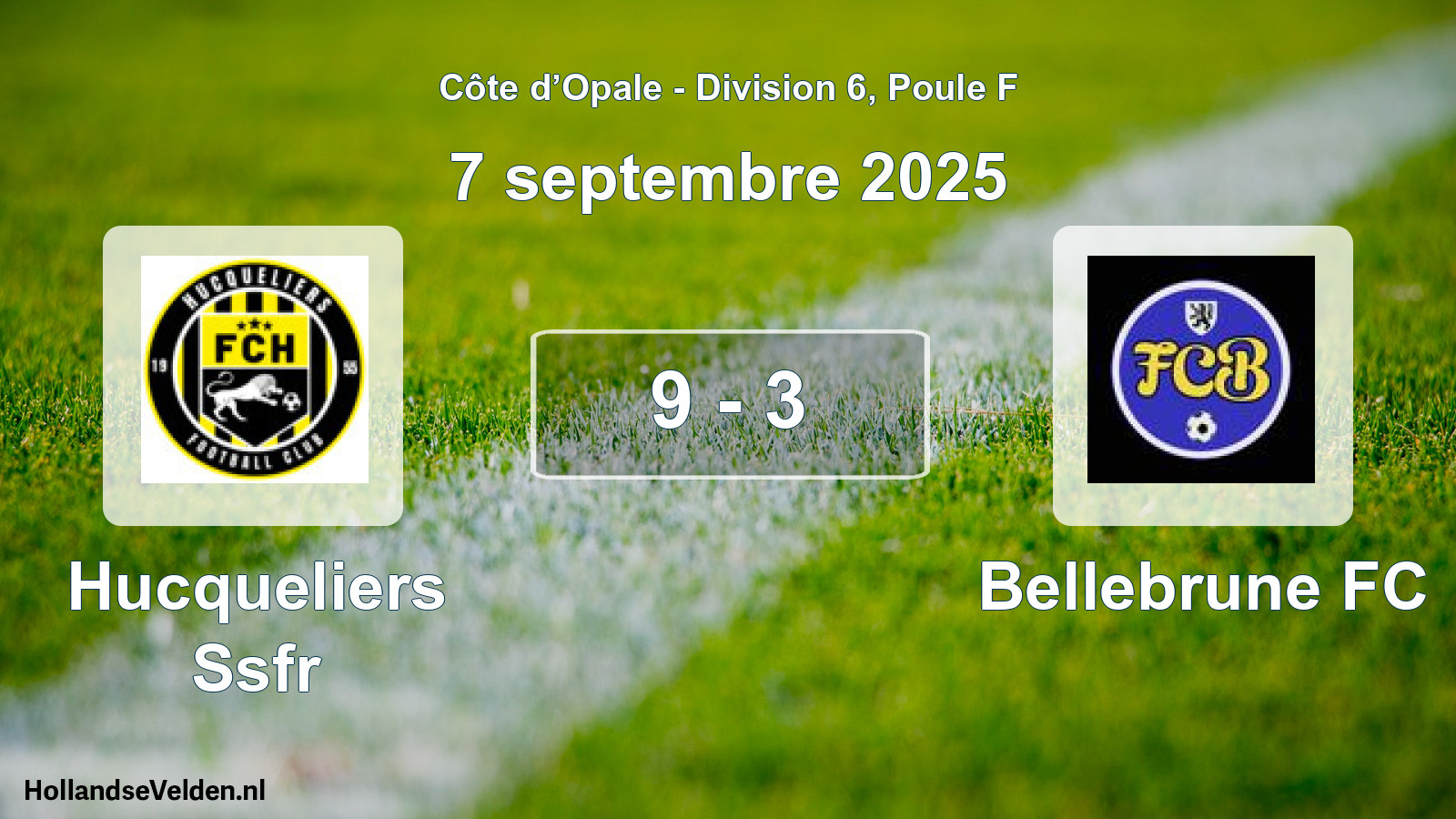 Match joué: Hucqueliers Ssfr - Bellebrune FC 9 - 3 (7 septembre 2025)