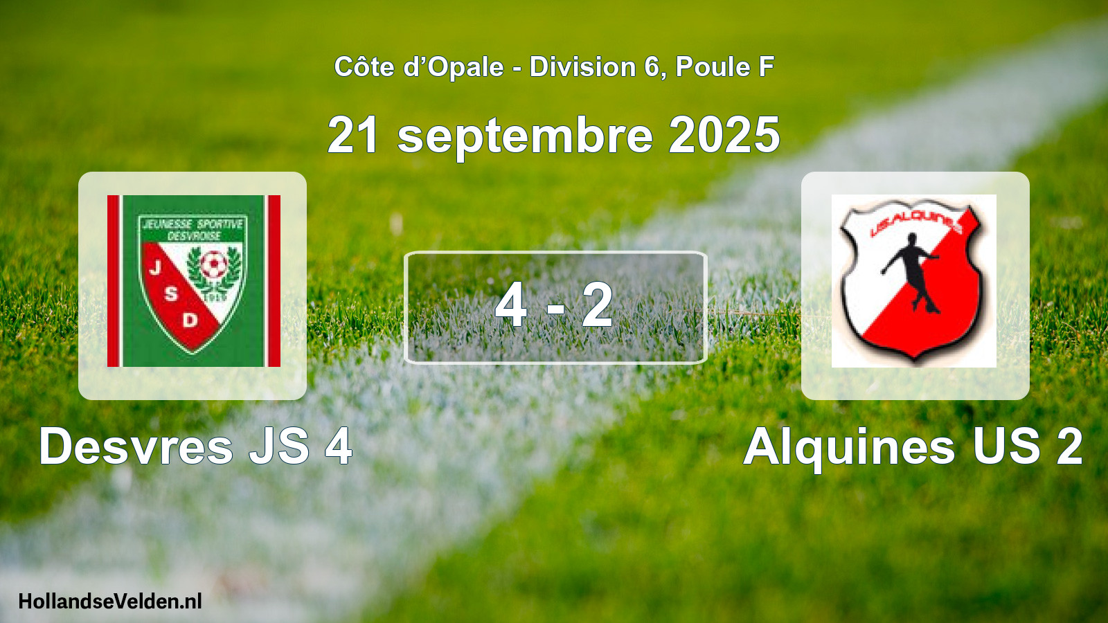 Match joué: Desvres JS 4 - Alquines US 2 4 - 2 (21 septembre 2025)