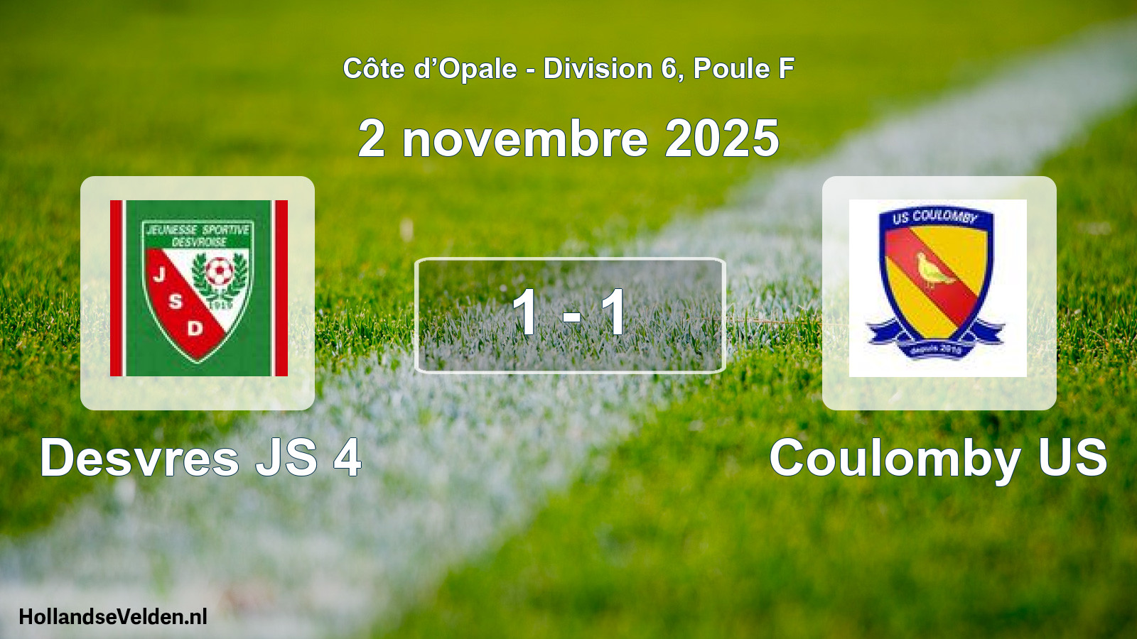 Gespeelde wedstrijd: Desvres JS 4 - Coulomby US 1 - 1 (2 november 2025)