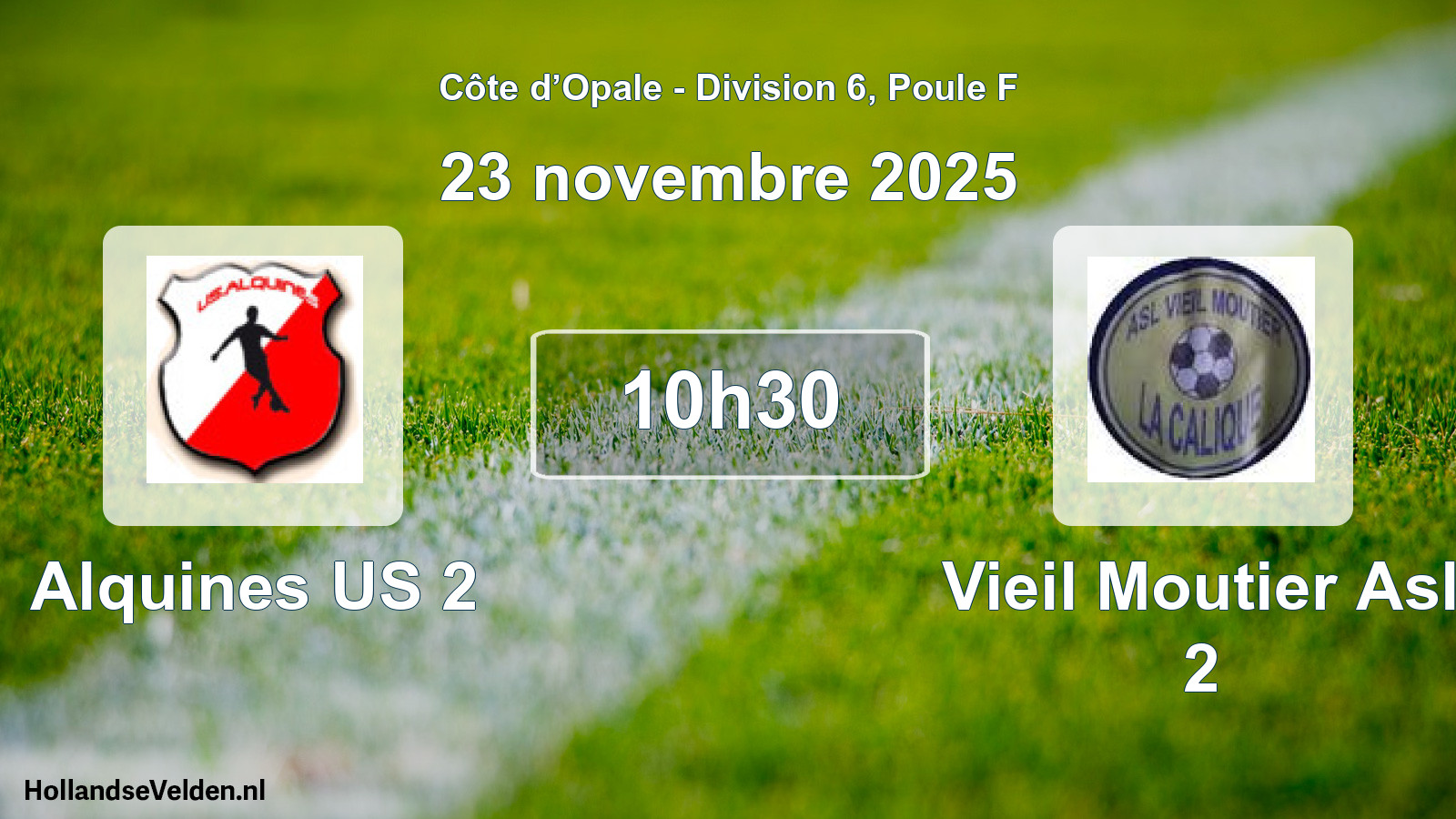 Match programmé: Alquines US 2 - Vieil Moutier Asl 2 (23 novembre 2025)