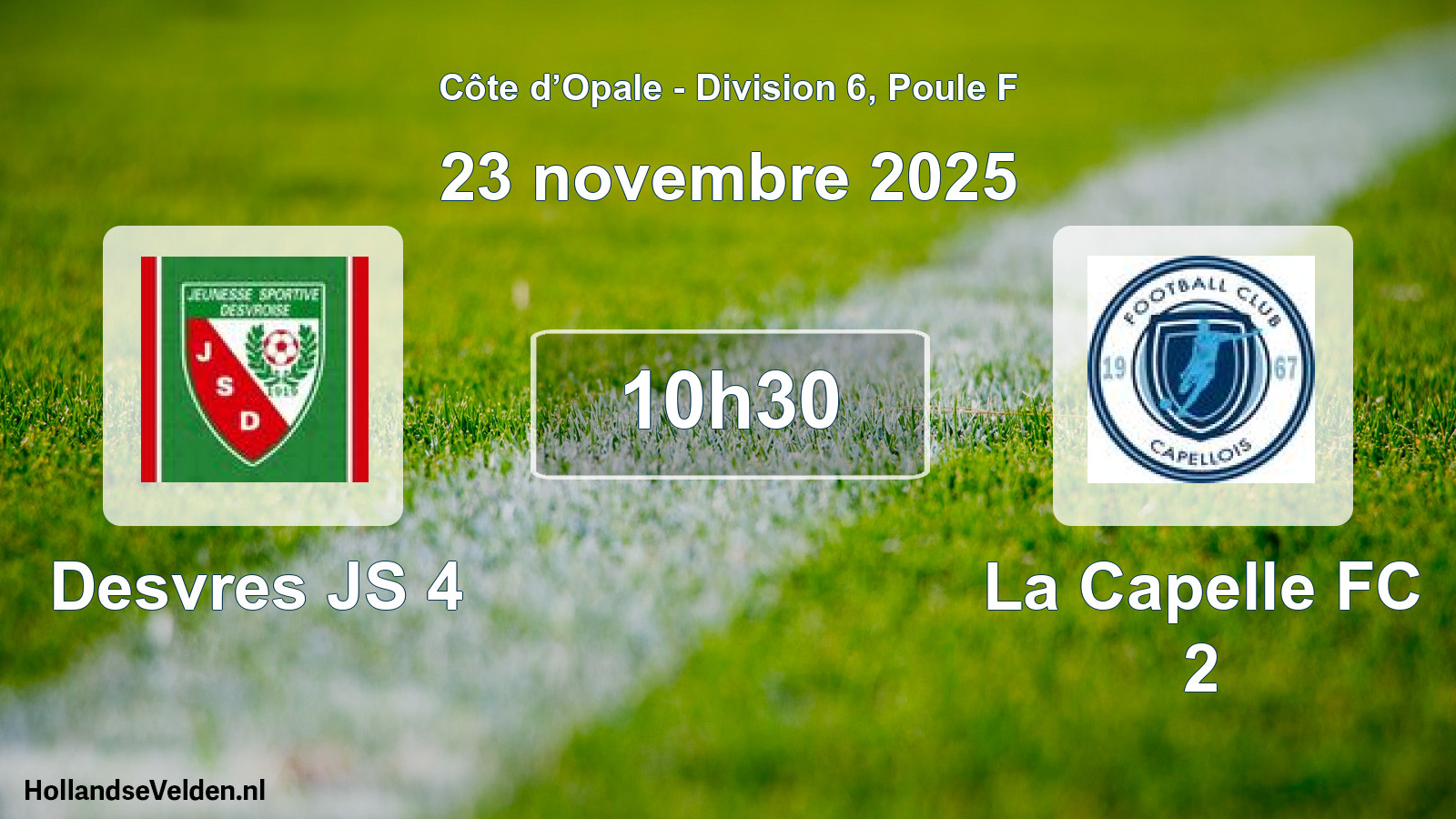 Match programmé: Desvres JS 4 - La Capelle FC 2 (23 novembre 2025)