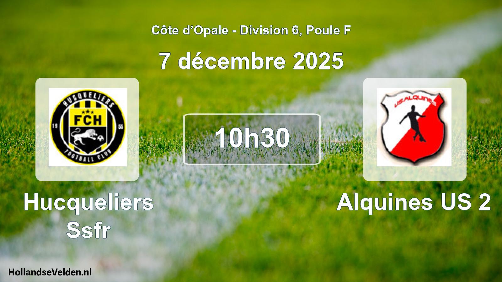 Match programmé: Hucqueliers Ssfr - Alquines US 2 (7 décembre 2025)