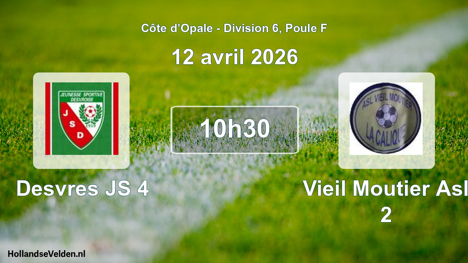 Match programmé: Desvres JS 4 - Vieil Moutier Asl 2 (12 avril 2026)