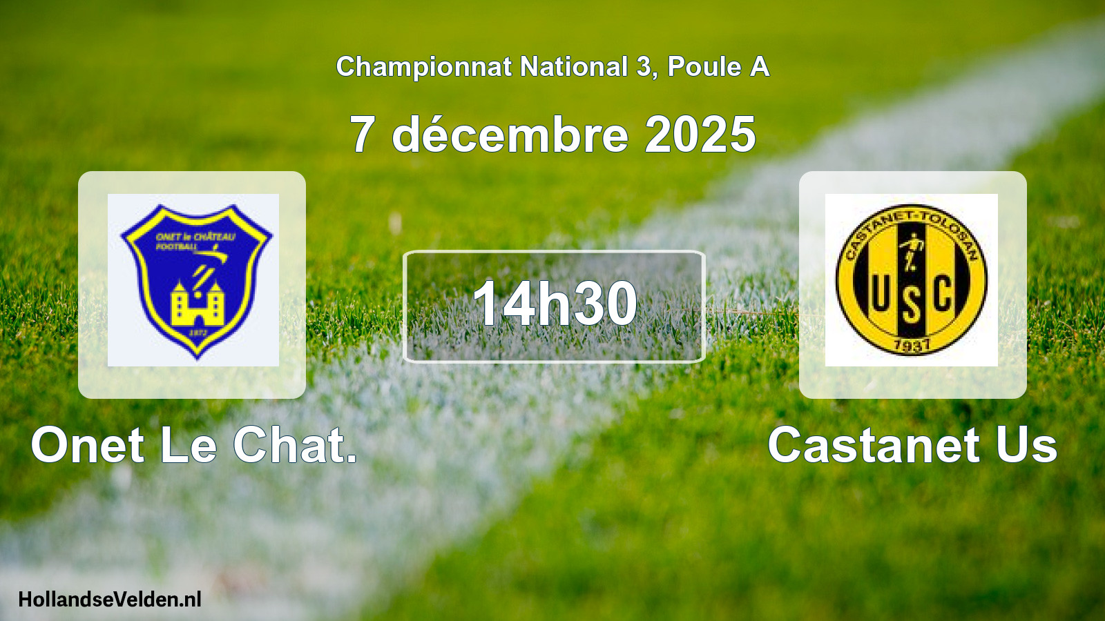 Geplande wedstrijd: Onet Le Chat. - Castanet Us (7 décembre 2025)