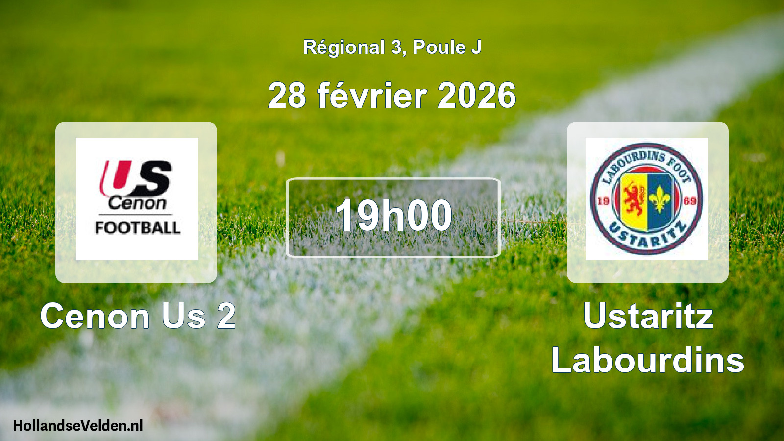 Geplande wedstrijd: Cenon Us 2 - Ustaritz Labourdins (28 février 2026)