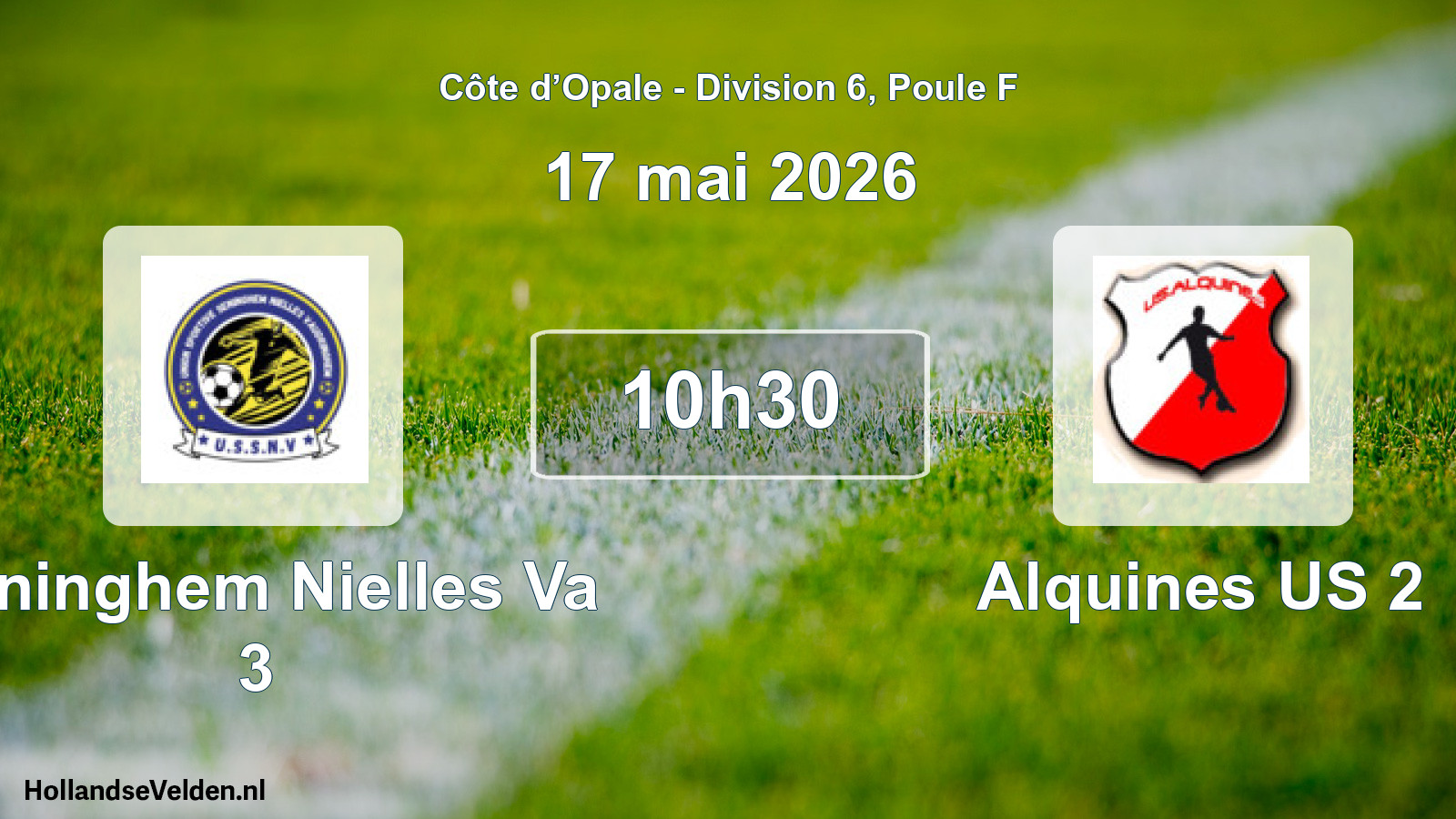 Match programmé: Seninghem Nielles Va 3 - Alquines US 2 (17 mai 2026)
