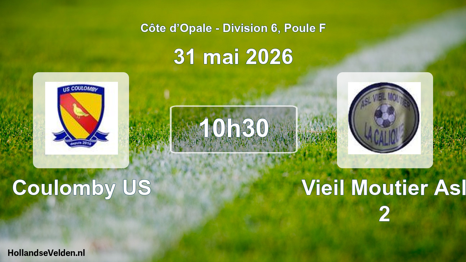Match programmé: Coulomby US - Vieil Moutier Asl 2 (31 mai 2026)