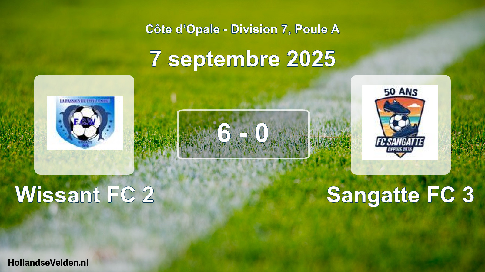 Match joué: Wissant FC 2 - Sangatte FC 3 6 - 0 (7 septembre 2025)