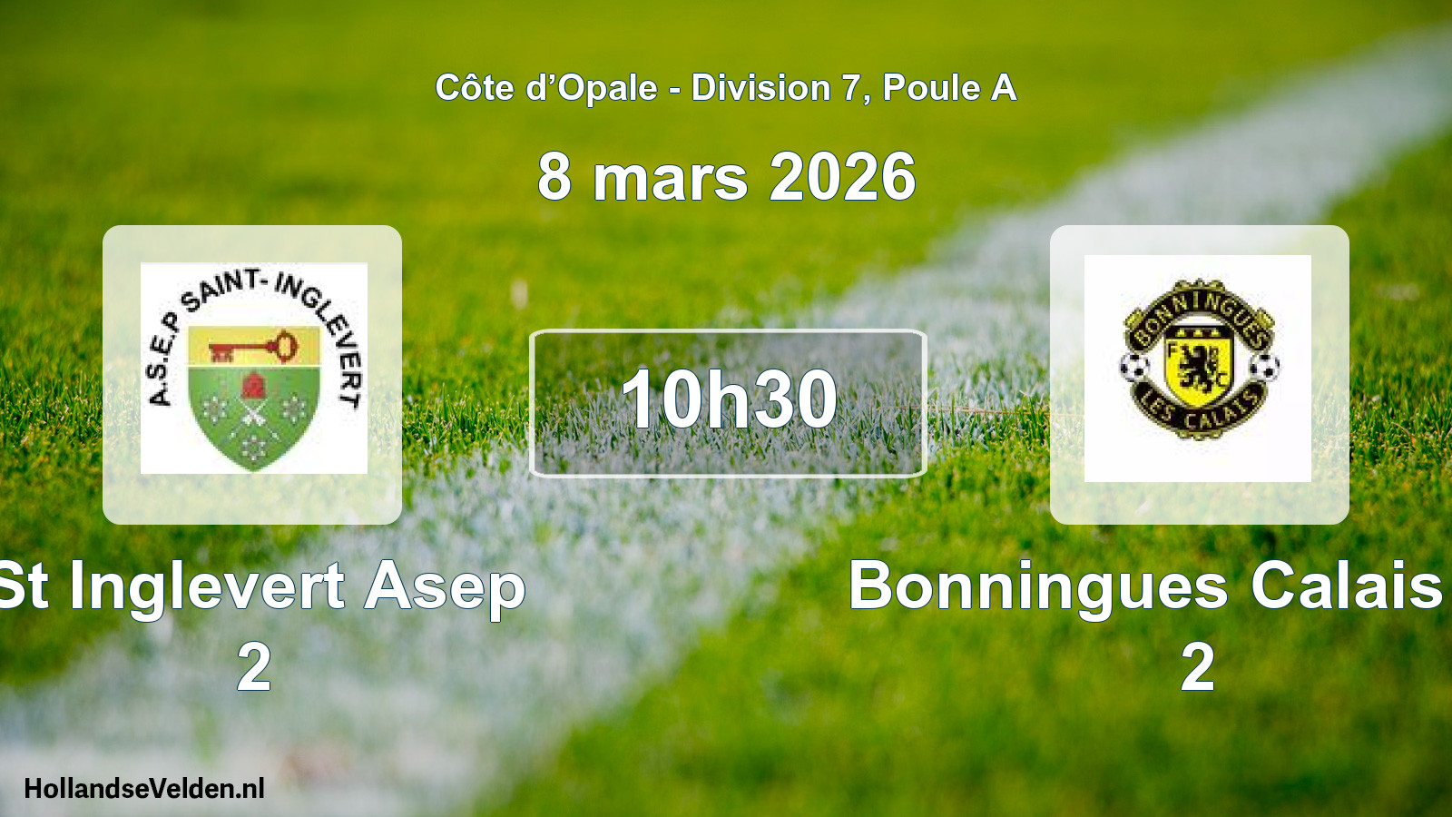 Match programmé: St Inglevert Asep 2 - Bonningues Calais FC 2 (8 mars 2026)