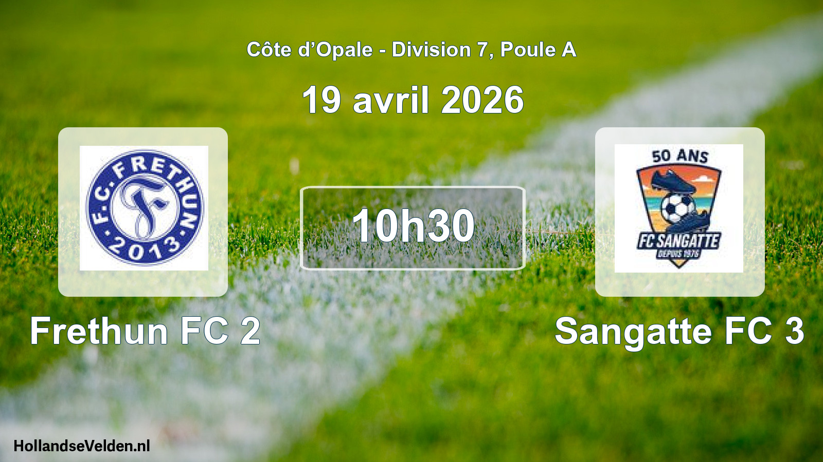 Match programmé: Frethun FC 2 - Sangatte FC 3 (19 avril 2026)