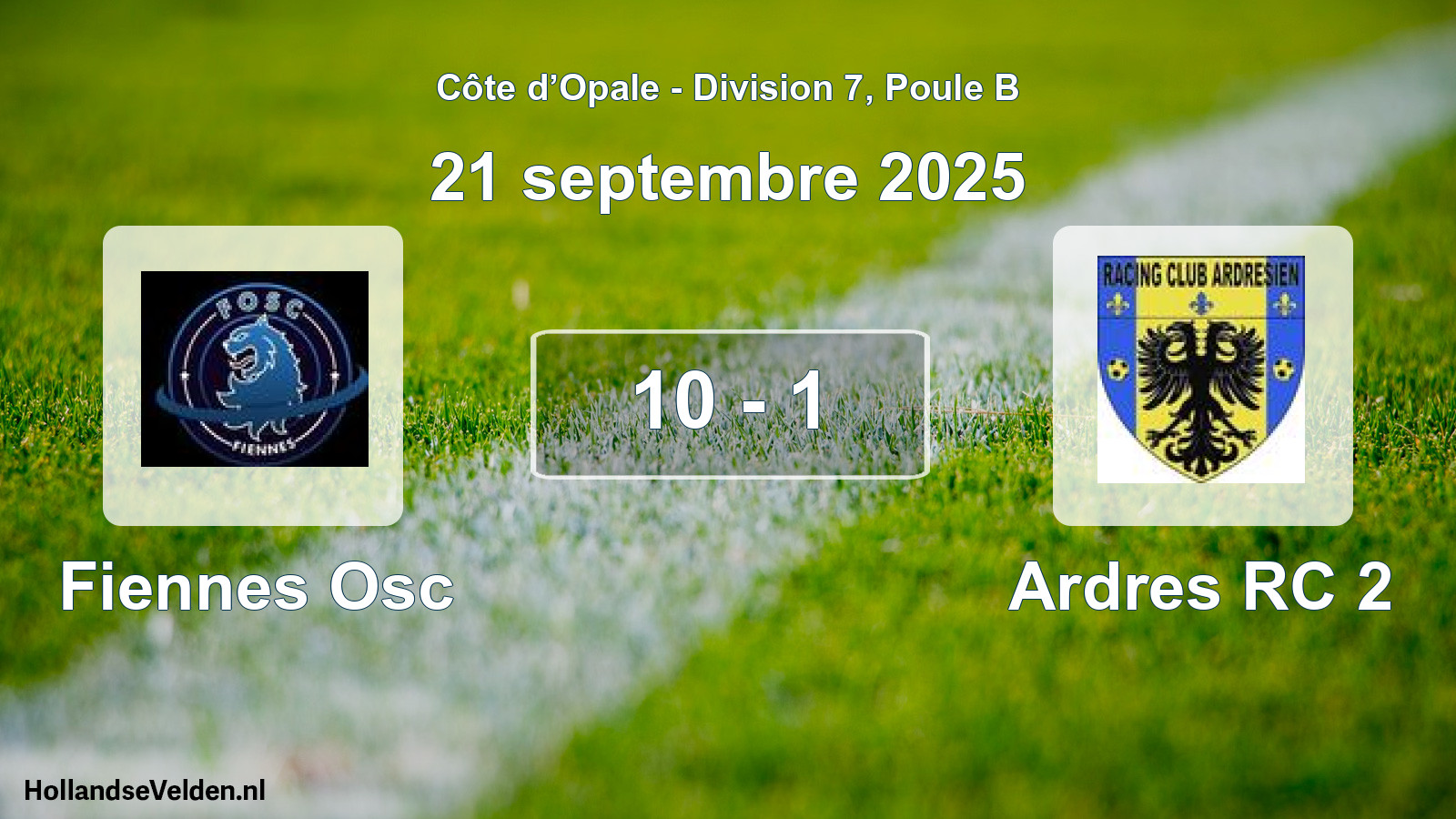 Match joué: Fiennes Osc - Ardres RC 2 10 - 1 (21 septembre 2025)