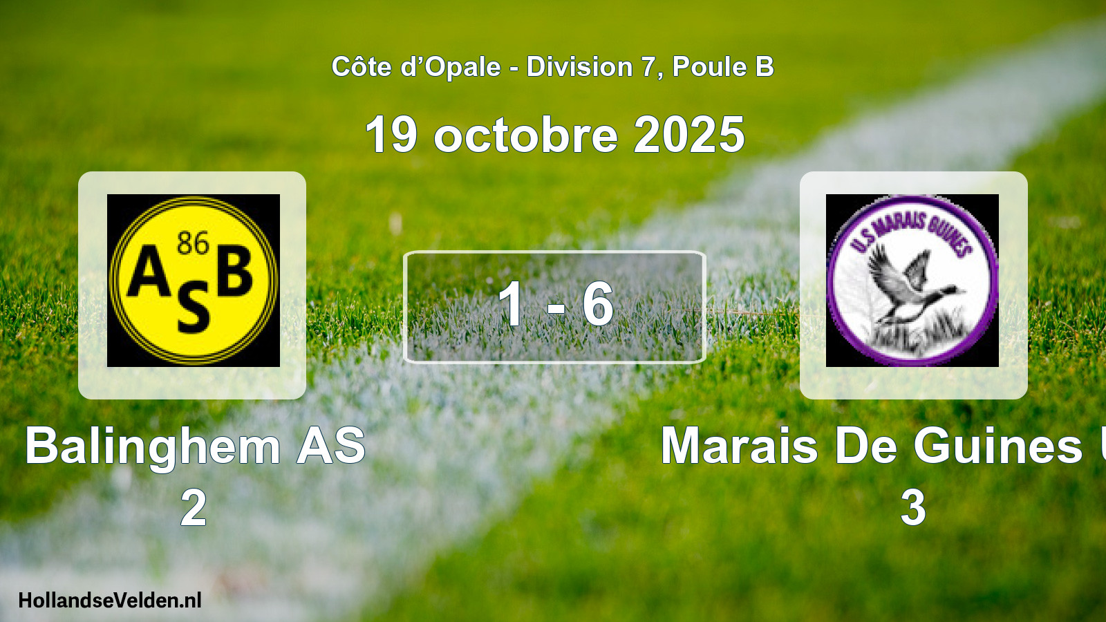 Match joué: Balinghem AS 2 - Marais De Guines US 3 1 - 6 (19 octobre 2025)