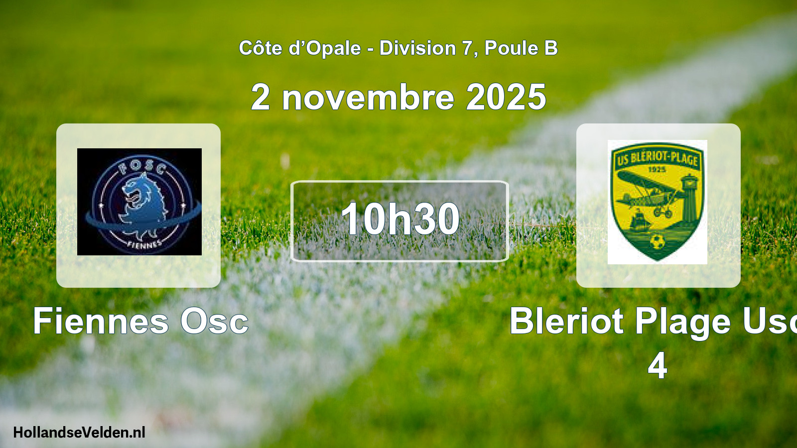 Scheduled Match: Fiennes Osc - Bleriot Plage Usc 4 (2 November 2025)