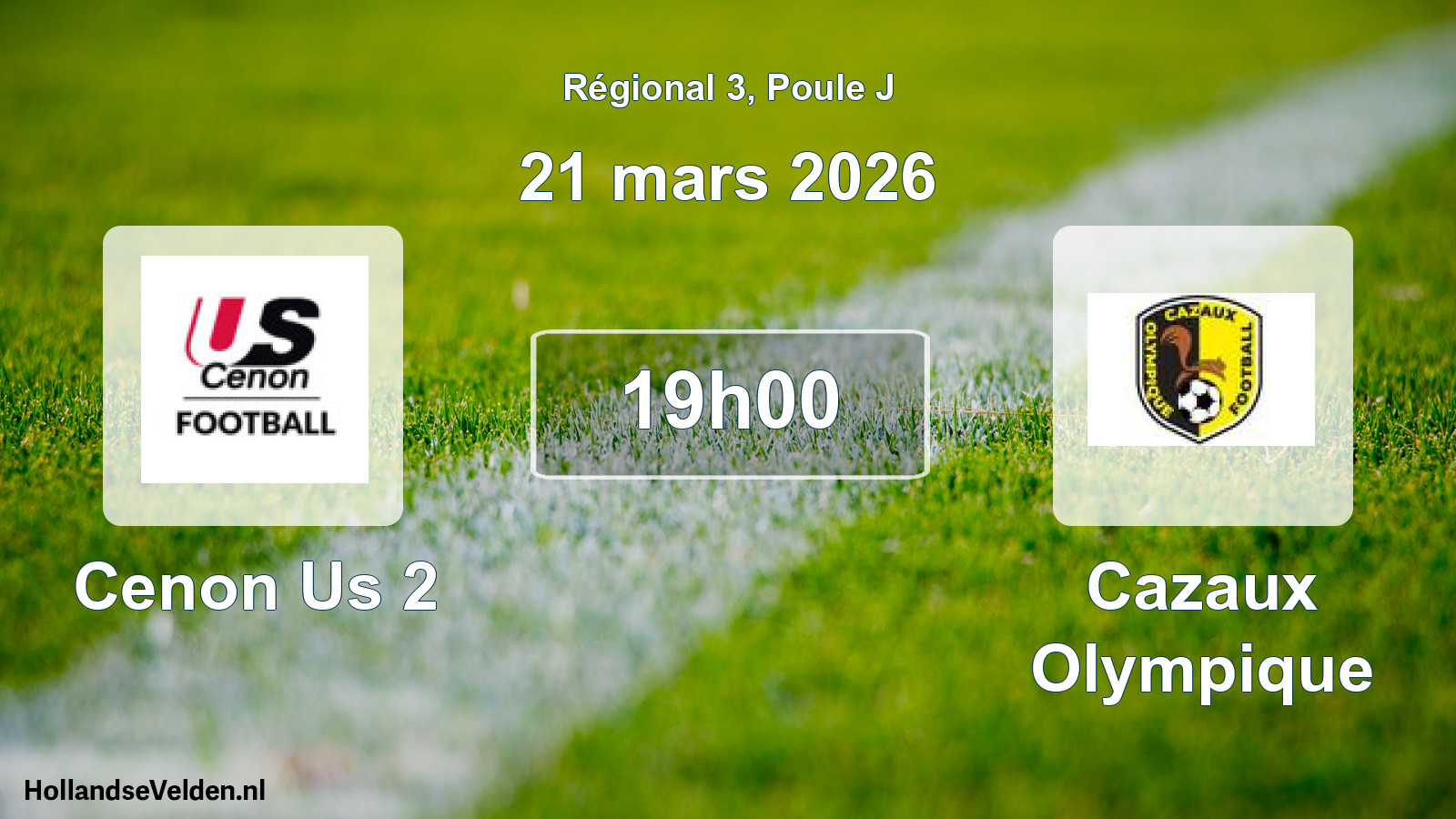 Geplande wedstrijd: Cenon Us 2 - Cazaux Olympique (21 maart 2026)