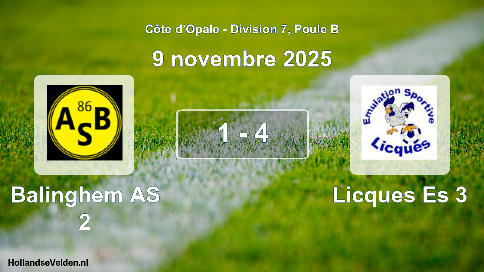 Total number of matches played: Balinghem AS 2 - Licques Es 3 1 - 4 (9 November 2025)