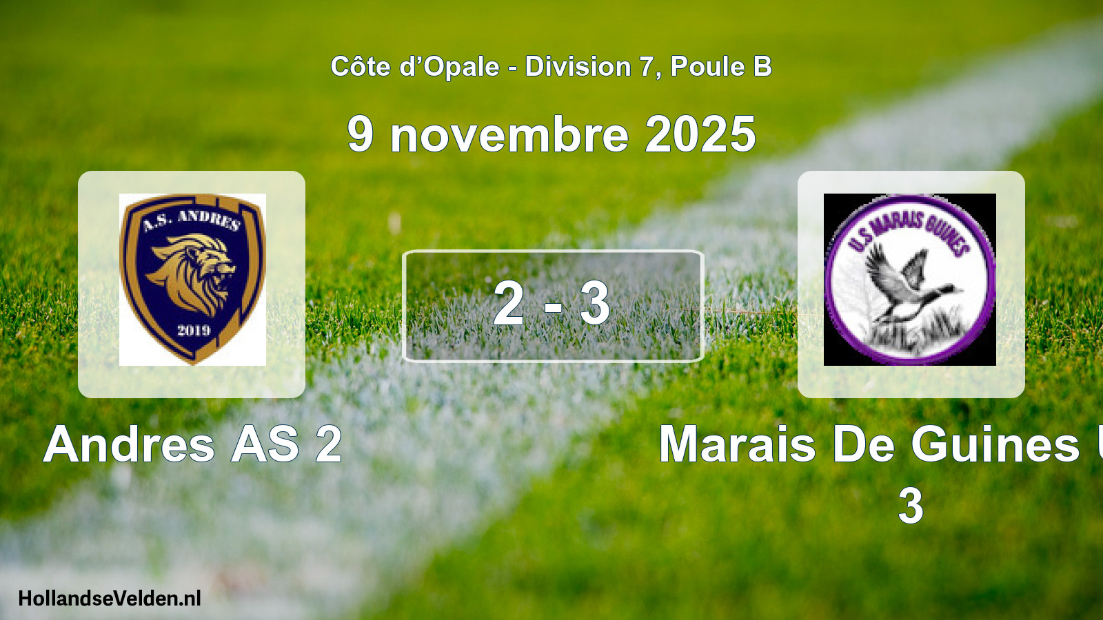 Total number of matches played: Andres AS 2 - Marais De Guines US 3 2 - 3 (9 November 2025)