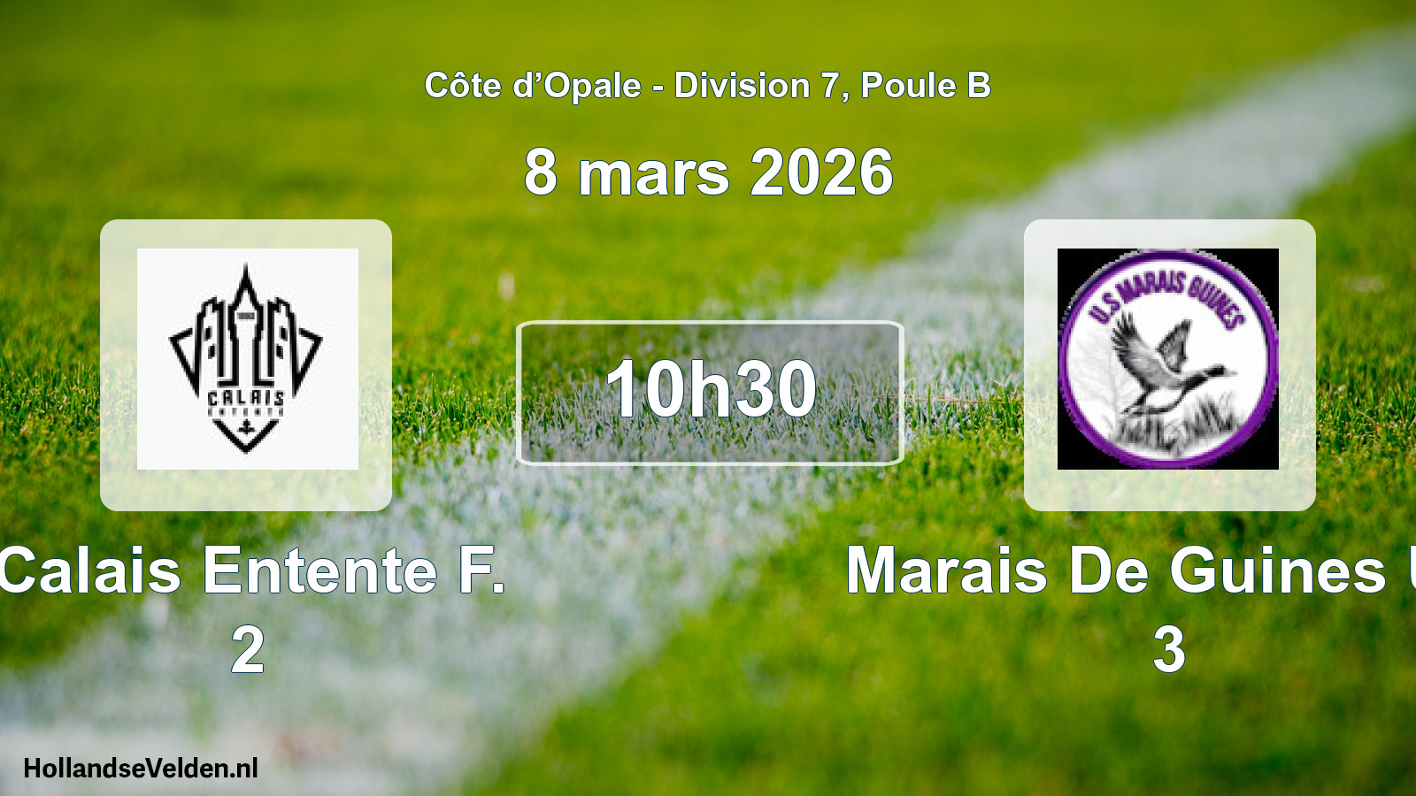 Geplande wedstrijd: Calais Entente F. 2 - Marais De Guines US 3 (8 maart 2026)
