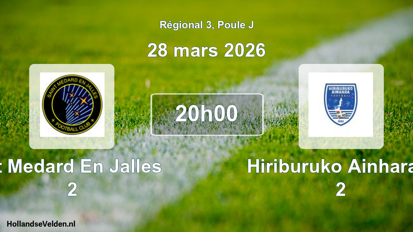 Geplande wedstrijd: St Medard En Jalles 2 - Hiriburuko Ainhara S 2 (28 maart 2026)