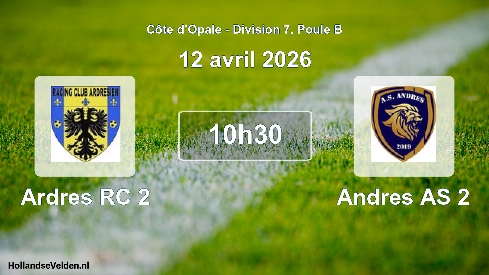 Match programmé: Ardres RC 2 - Andres AS 2 (12 avril 2026)
