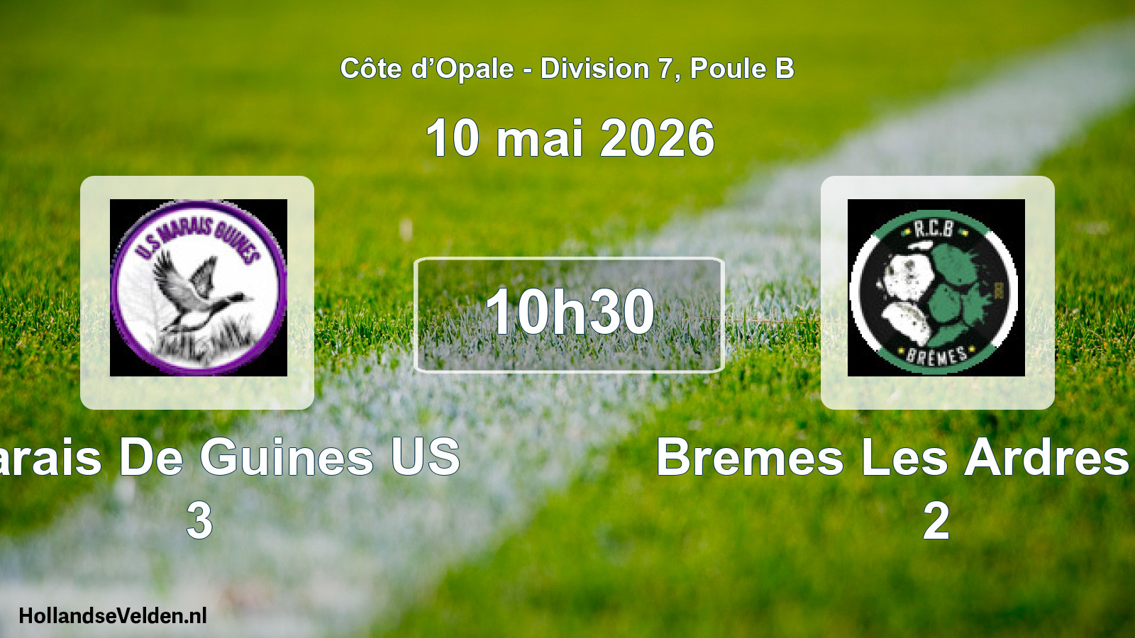 Match programmé: Marais De Guines US 3 - Bremes Les Ardres RC 2 (10 mai 2026)