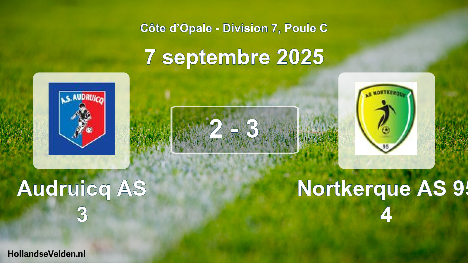 Match joué: Audruicq AS 3 - Nortkerque AS 95 4 2 - 3 (7 septembre 2025)