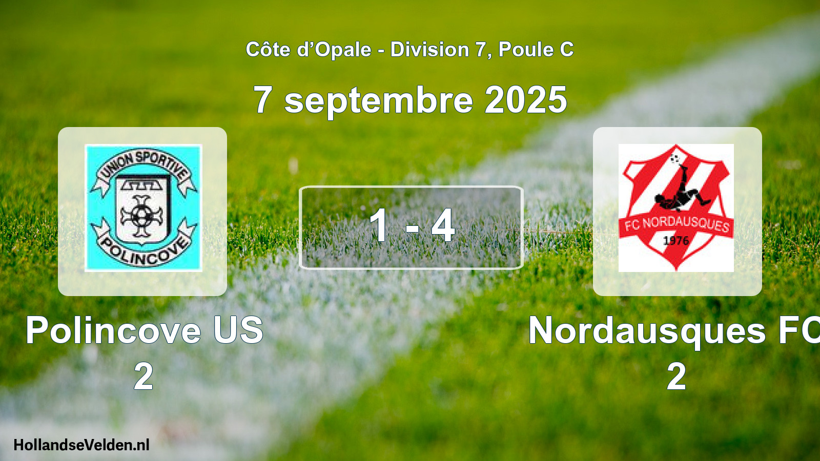 Match joué: Polincove US 2 - Nordausques FC 2 1 - 4 (7 septembre 2025)