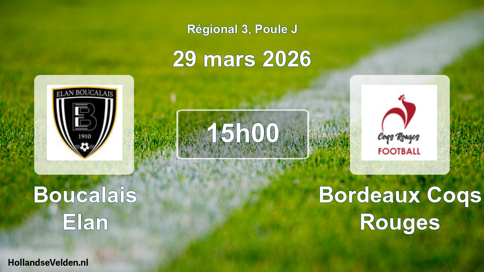 Geplande wedstrijd: Boucalais Elan - Bordeaux Coqs Rouges (29 maart 2026)