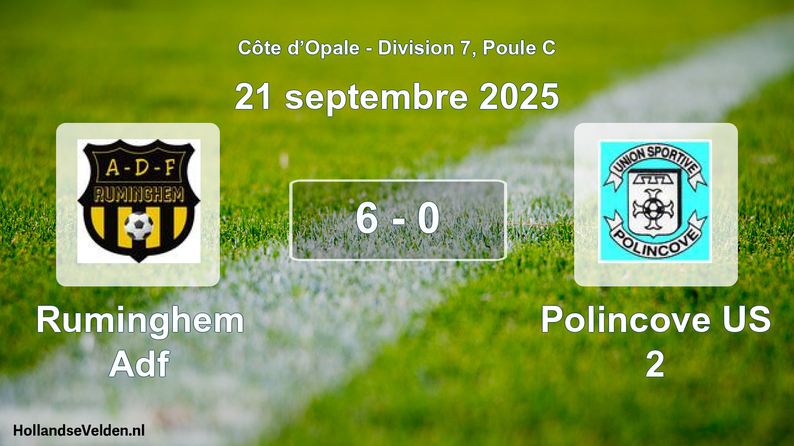 Match joué: Ruminghem Adf - Polincove US 2 6 - 0 (21 septembre 2025)