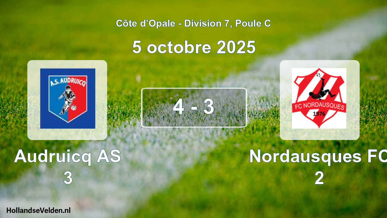 Total number of matches played: Audruicq AS 3 - Nordausques FC 2 4 - 3 (5 October 2025)