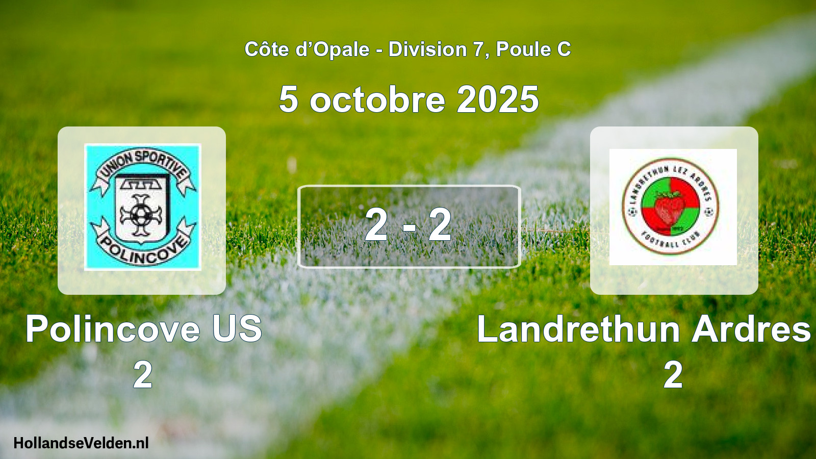Match joué: Polincove US 2 - Landrethun Ardres FC 2 2 - 2 (5 octobre 2025)