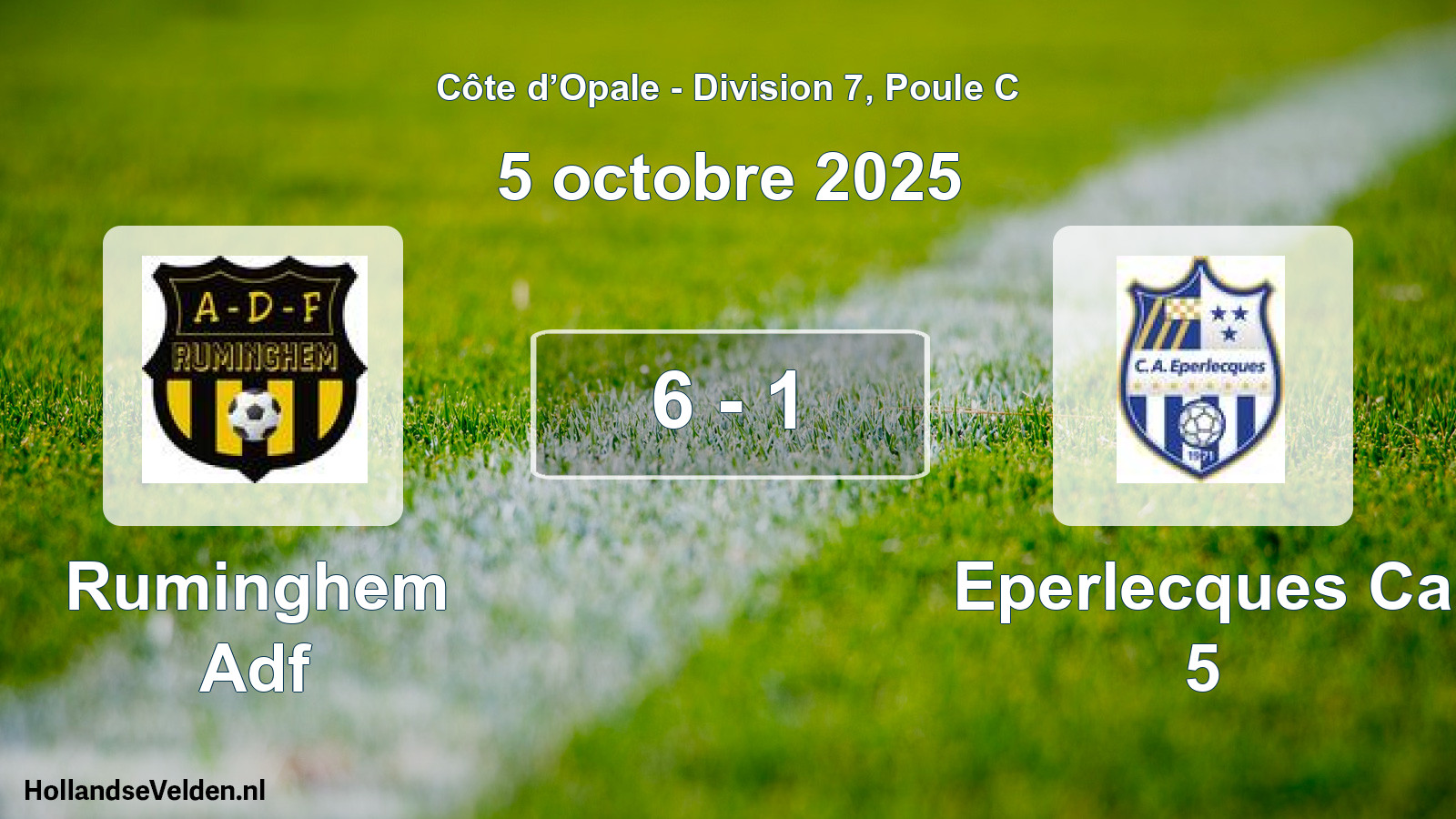 Total number of matches played: Ruminghem Adf - Eperlecques Ca 5 6 - 1 (5 October 2025)