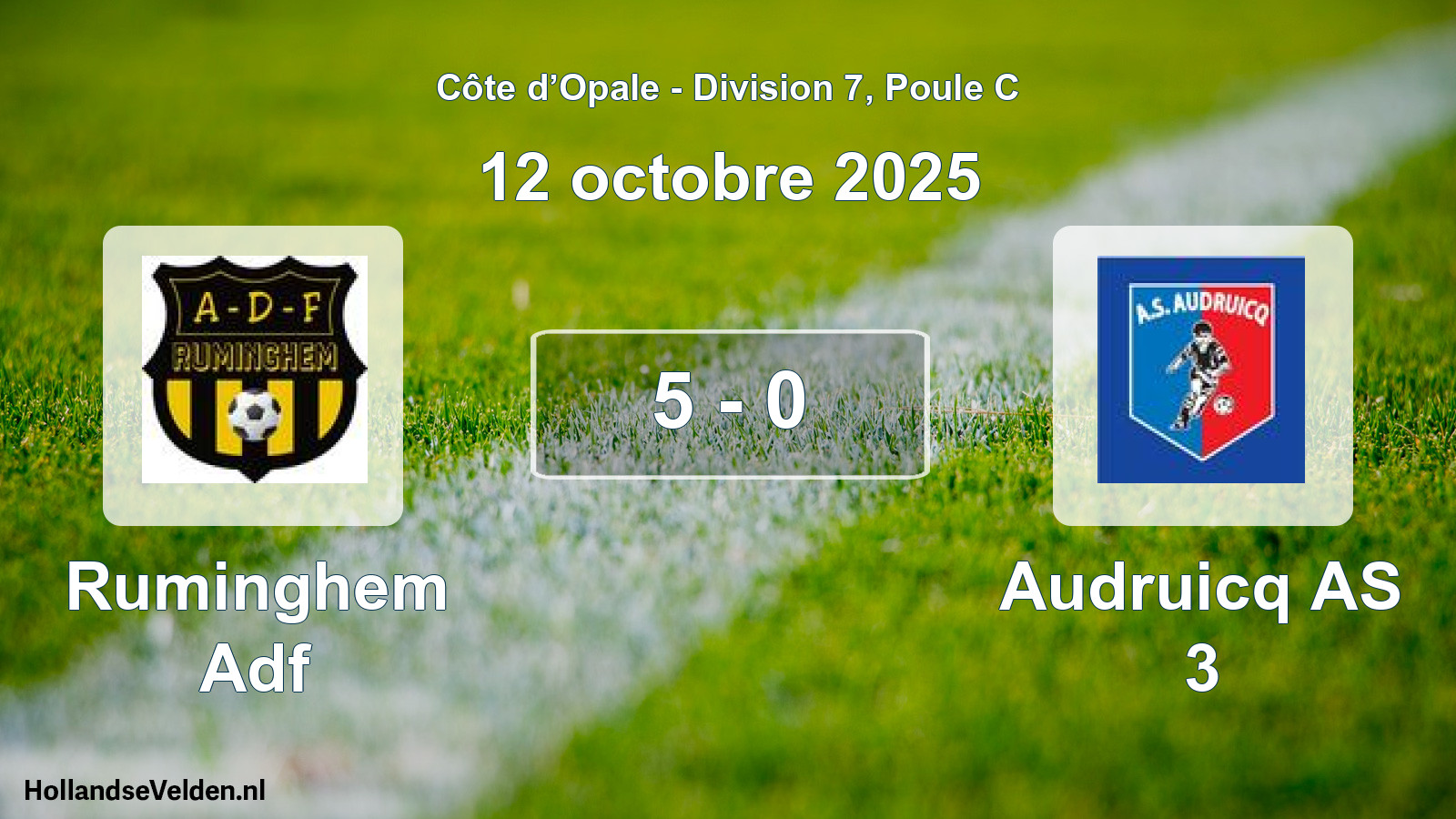 Match joué: Ruminghem Adf - Audruicq AS 3 5 - 0 (12 octobre 2025)