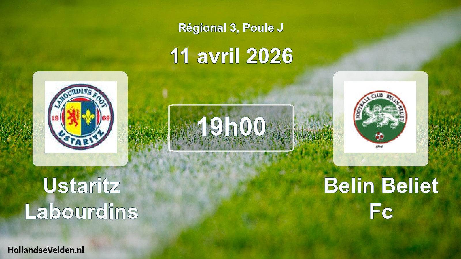 Geplande wedstrijd: Ustaritz Labourdins - Belin Beliet Fc (11 avril 2026)