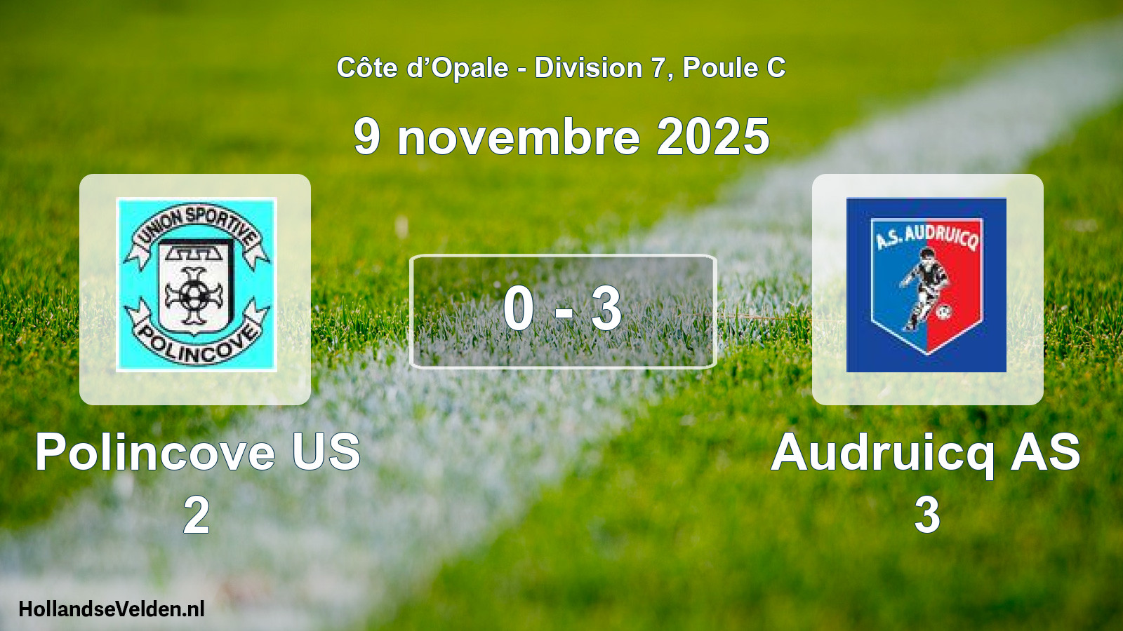 Total number of matches played: Polincove US 2 - Audruicq AS 3 0 - 3 (9 November 2025)