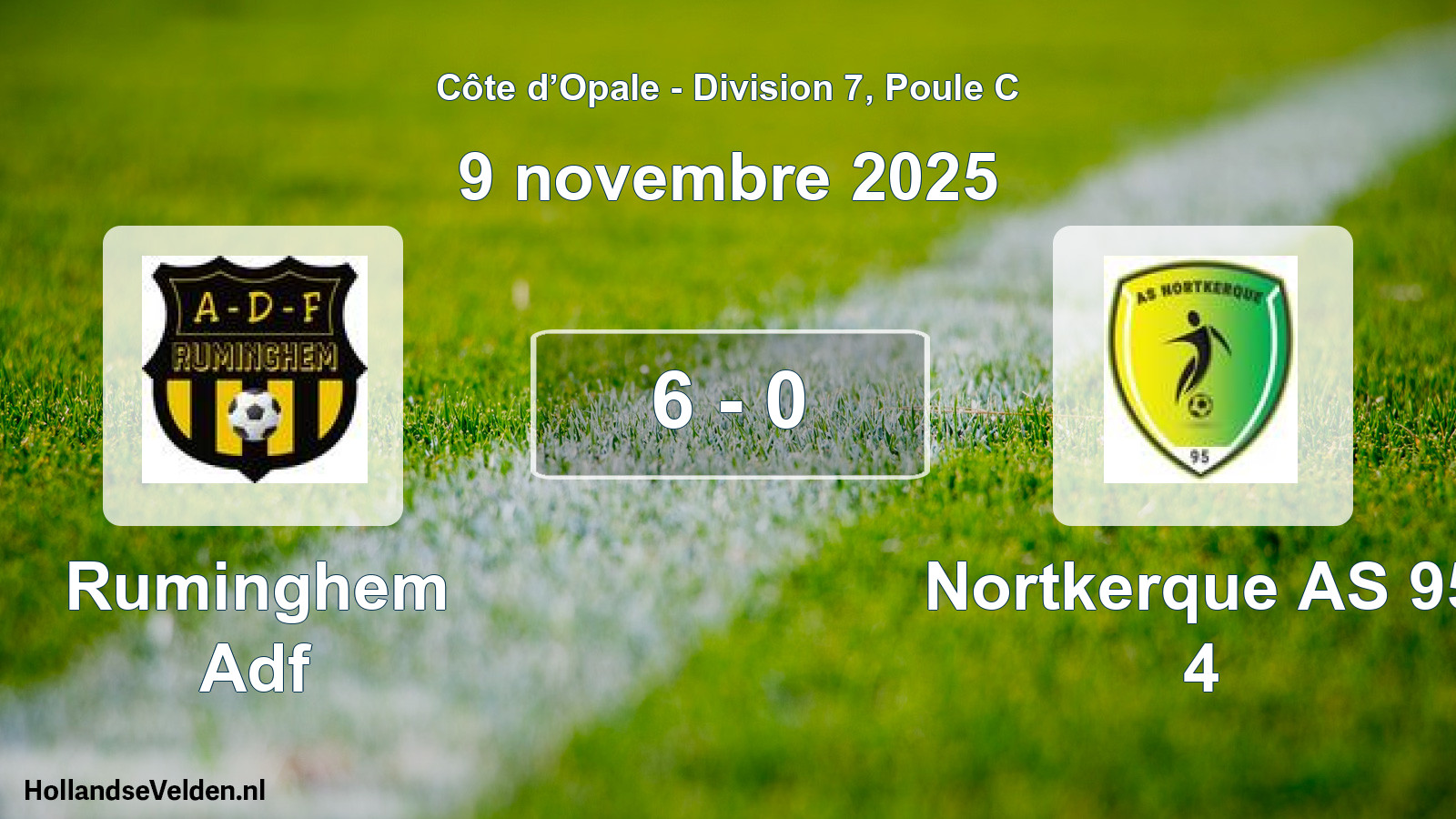 Match joué: Ruminghem Adf - Nortkerque AS 95 4 6 - 0 (9 novembre 2025)
