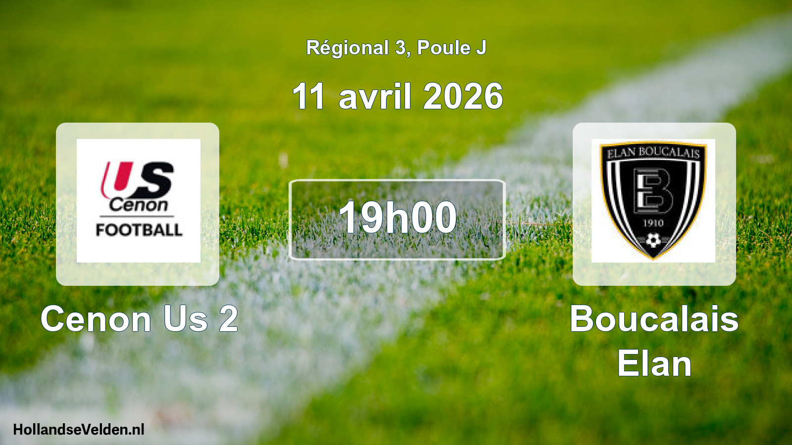 Geplande wedstrijd: Cenon Us 2 - Boucalais Elan (11 avril 2026)