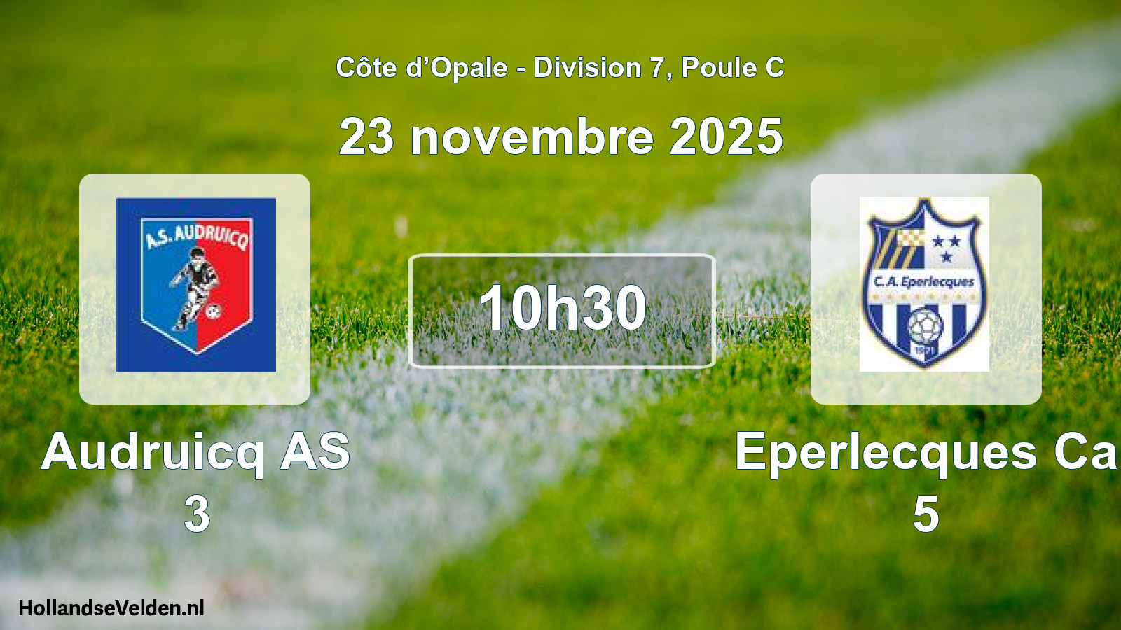 Scheduled Match: Audruicq AS 3 - Eperlecques Ca 5 (23 November 2025)