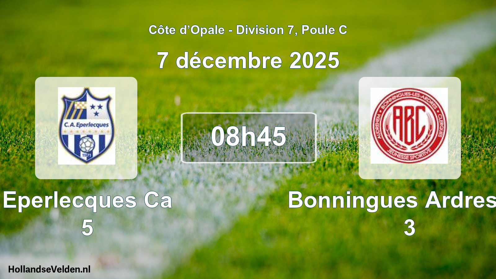 Match programmé: Eperlecques Ca 5 - Bonningues Ardres JS 3 (7 décembre 2025)
